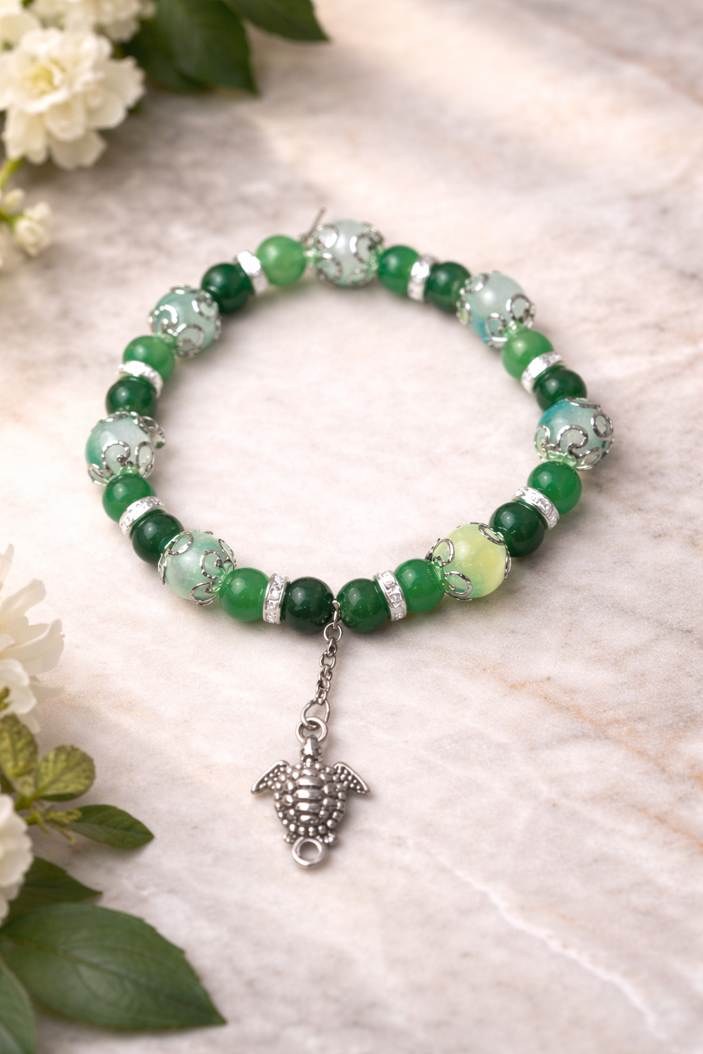 Emerald Tide Turtle Bracelet
