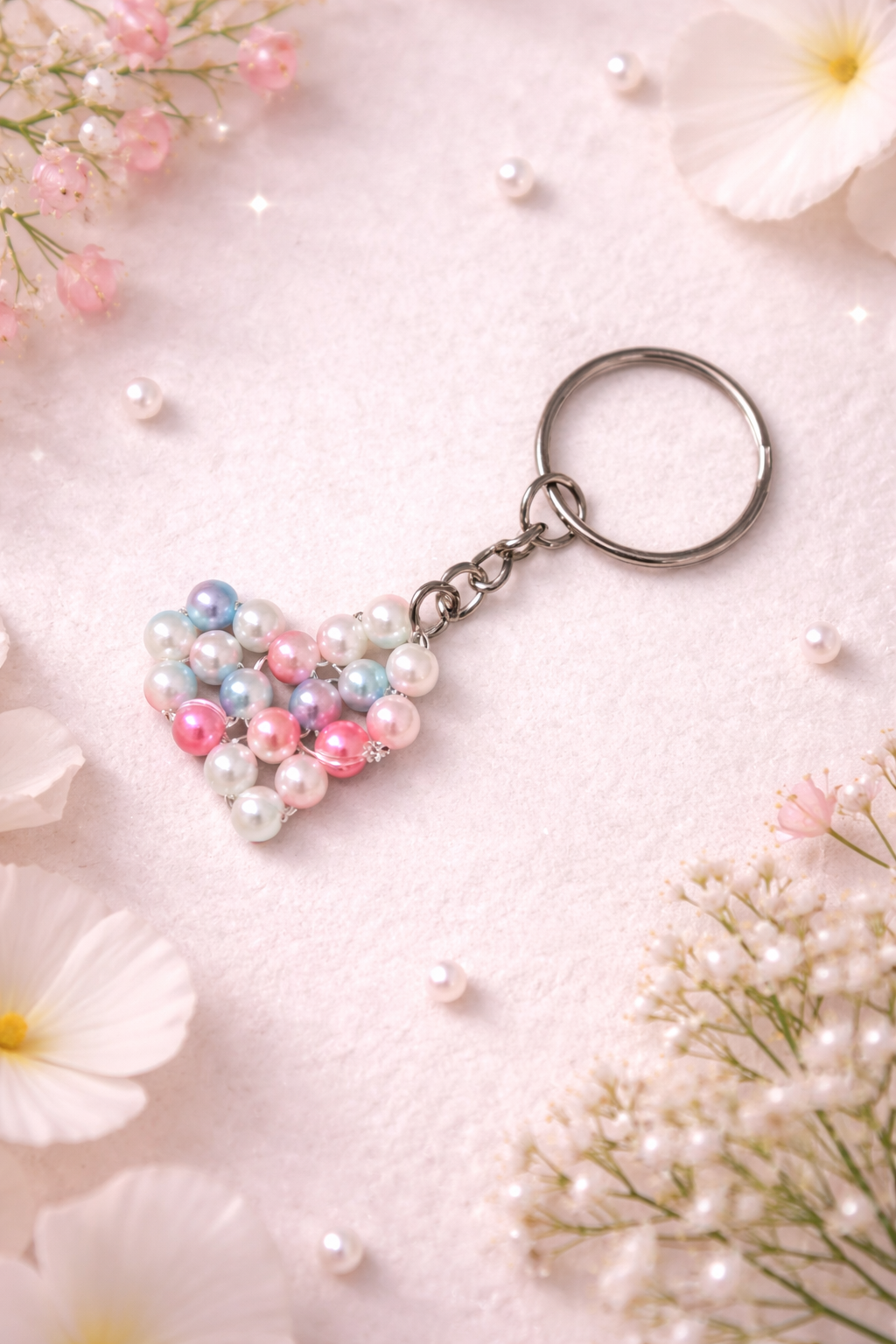 Pastel Heart Keyring