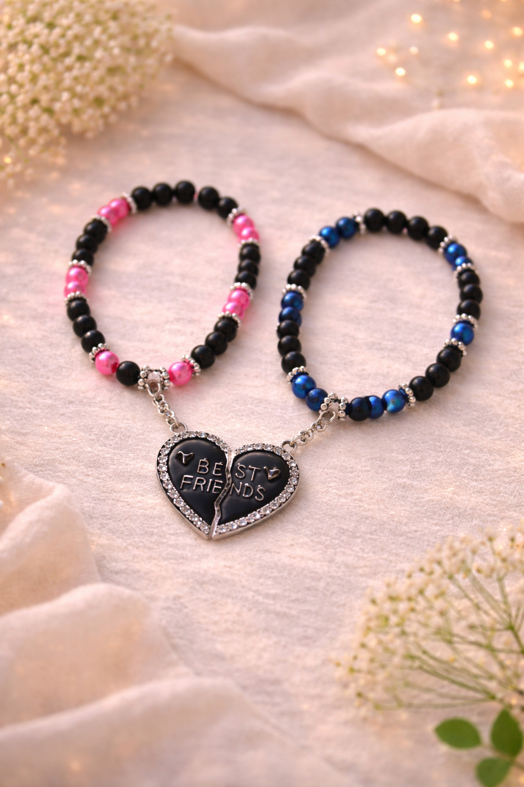 BFF Bond Friendship Bracelets 🖤💗💙