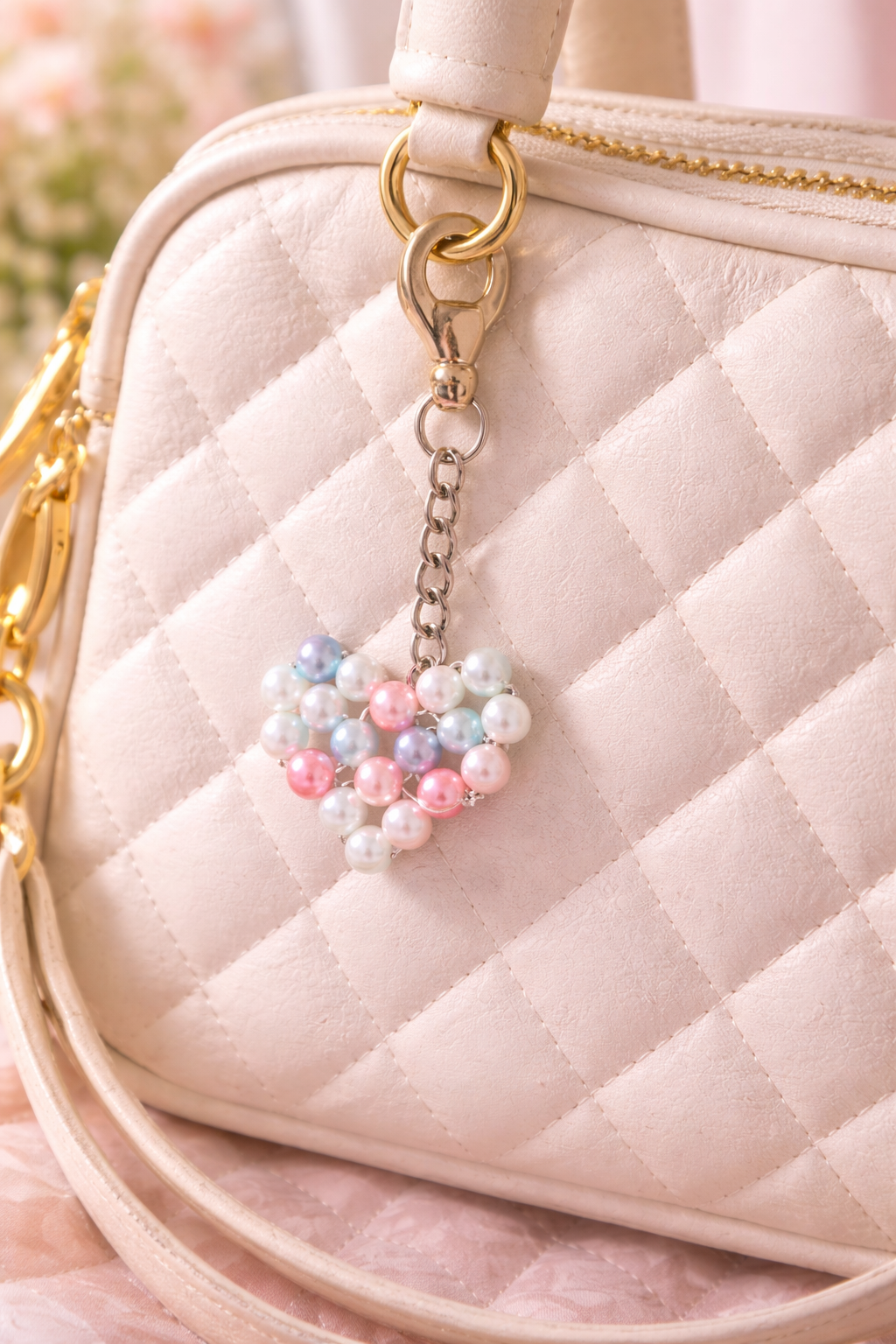 Pastel Heart Keyring