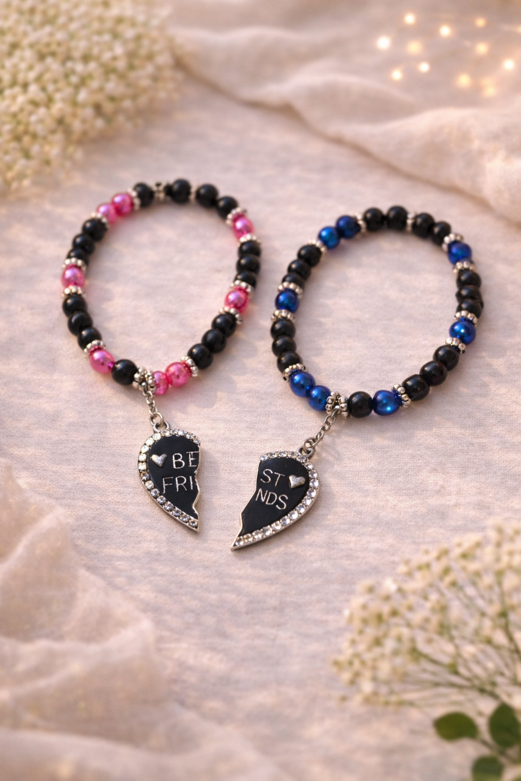 BFF Bond Friendship Bracelets 🖤💗💙